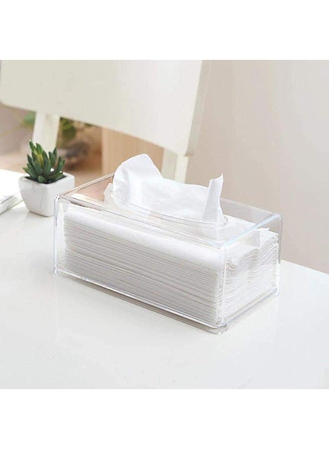 Meetion Acrylic Facial Tissue Box - Decorative Rectangular Napkin Holder, Clear Cover Dispenser, For Kitchen And Office Room (Acrylic) - Image 4